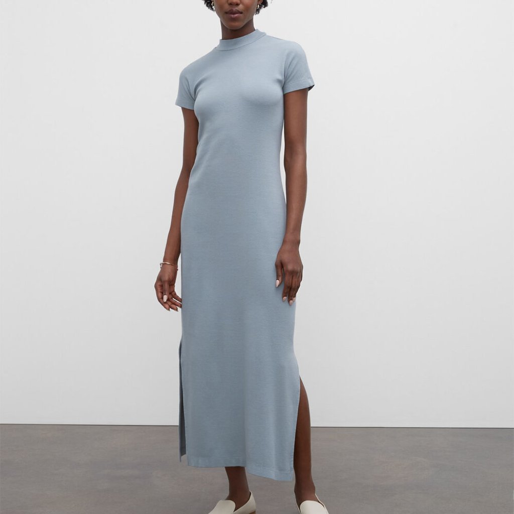 Club Monaco Tea Dyed Mockneck Rib Dress - Xs